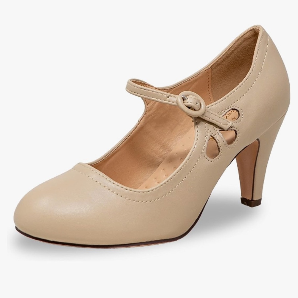Elegant Cream Mary Jane Heels